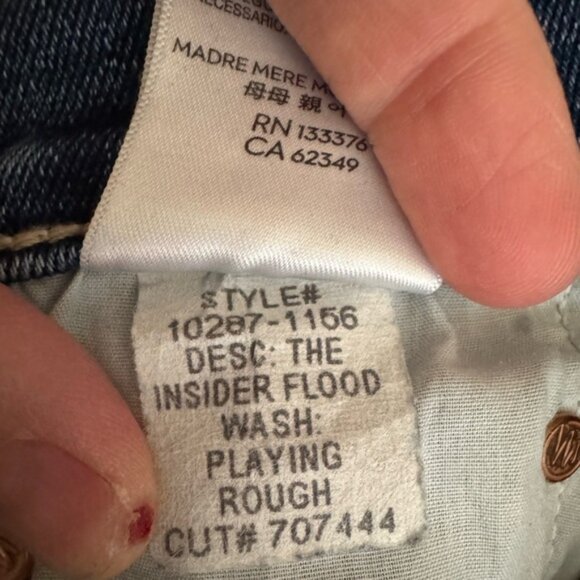 MOTHER Denim Playing Rough The Insider Flood Women’s size 31 - Picture 10 of 16